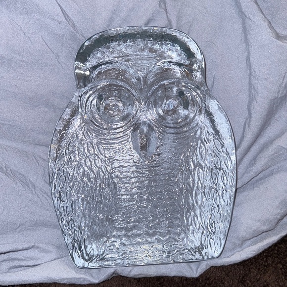 Blenko Clear Glass Owl Midcentury Modern One Bookend - Picture 1 of 7